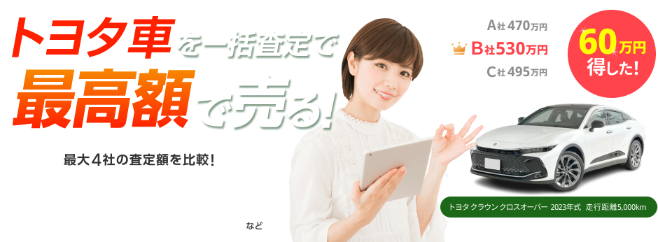 トヨタ車を無料一括査定で最高値で売る！【ズバット 車買取】